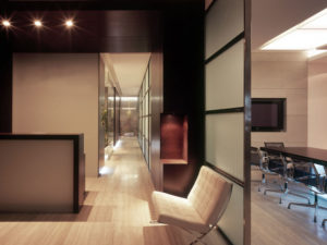 glass and metal office partition